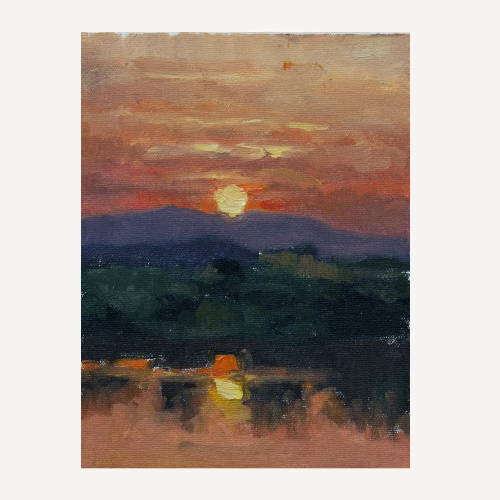 italian lake sunset and reflections over mountains